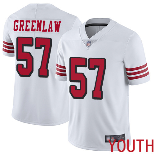 San Francisco 49ers Limited White Youth Dre Greenlaw NFL Jersey #57 Rush Vapor Untouchable->youth nfl jersey->Youth Jersey